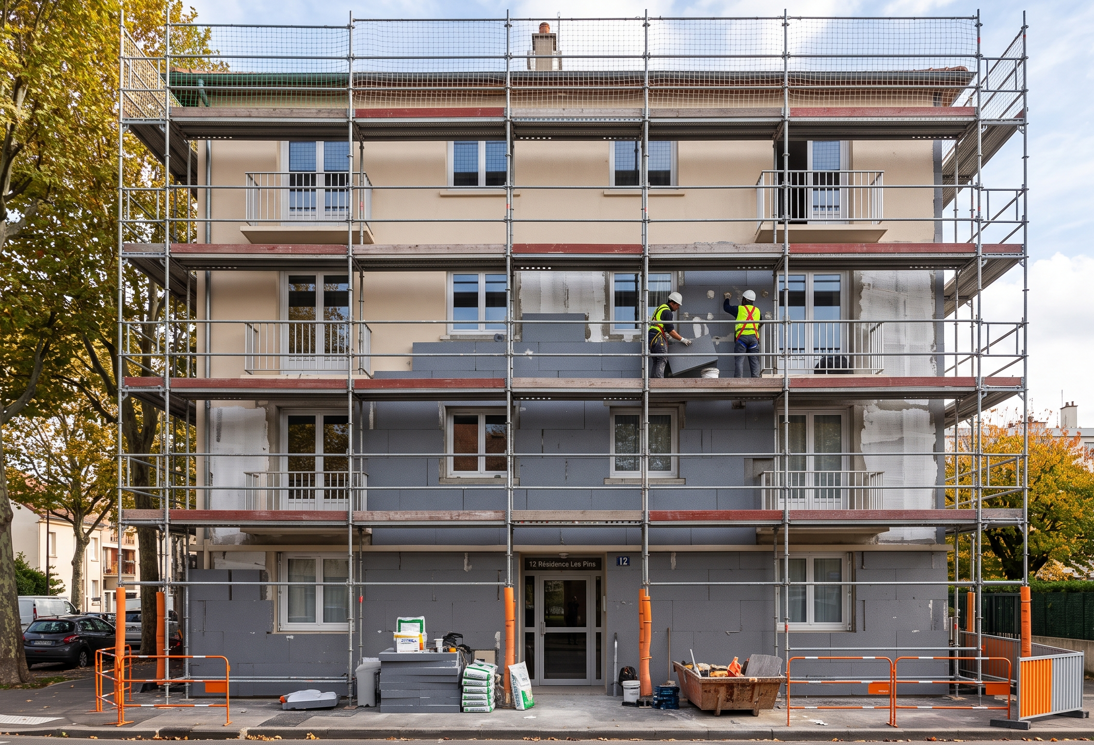 Façade isolée par l'extérieur et ravalée par Stelovia